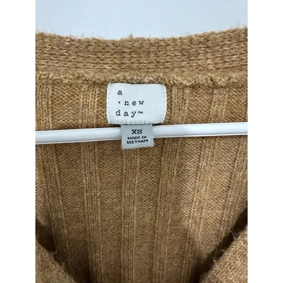 A New Day Button Front Cardigan Short Camel Color Size XS - Picture 4 of 7